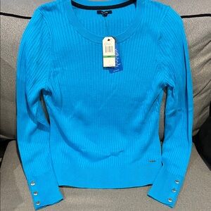 Nautica Bright Blue Ribbed Sweater